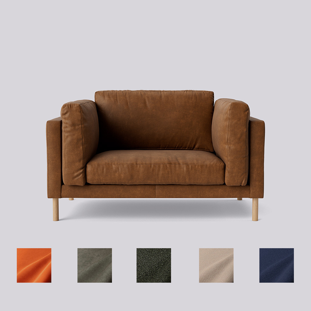 Swoon - Munich - Love Seat - Brown - Smart Leather