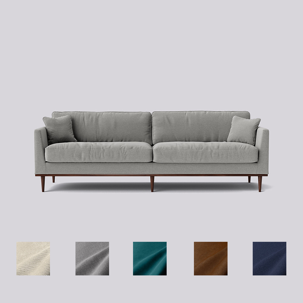 Swoon - Norfolk - Four-Seater Sofa - Grey - House Weave