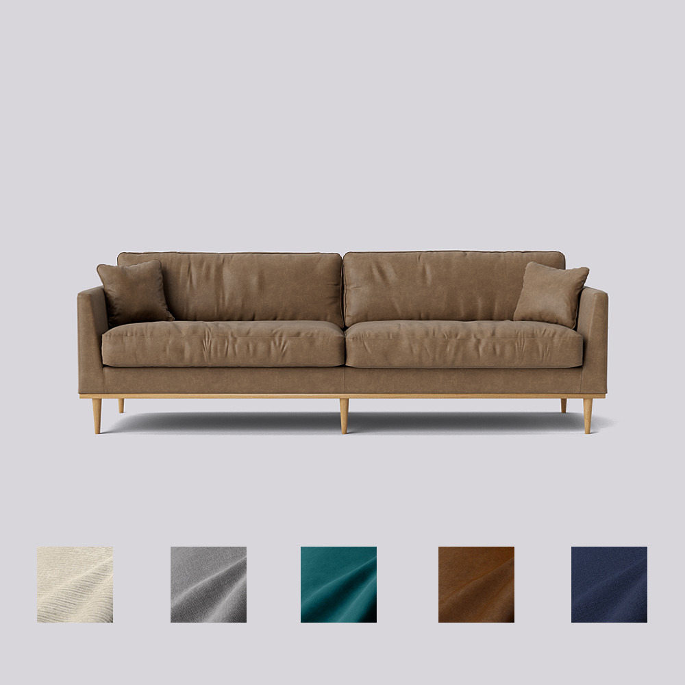 Swoon - Norfolk - Four-Seater Sofa - Brown - Smart Leather