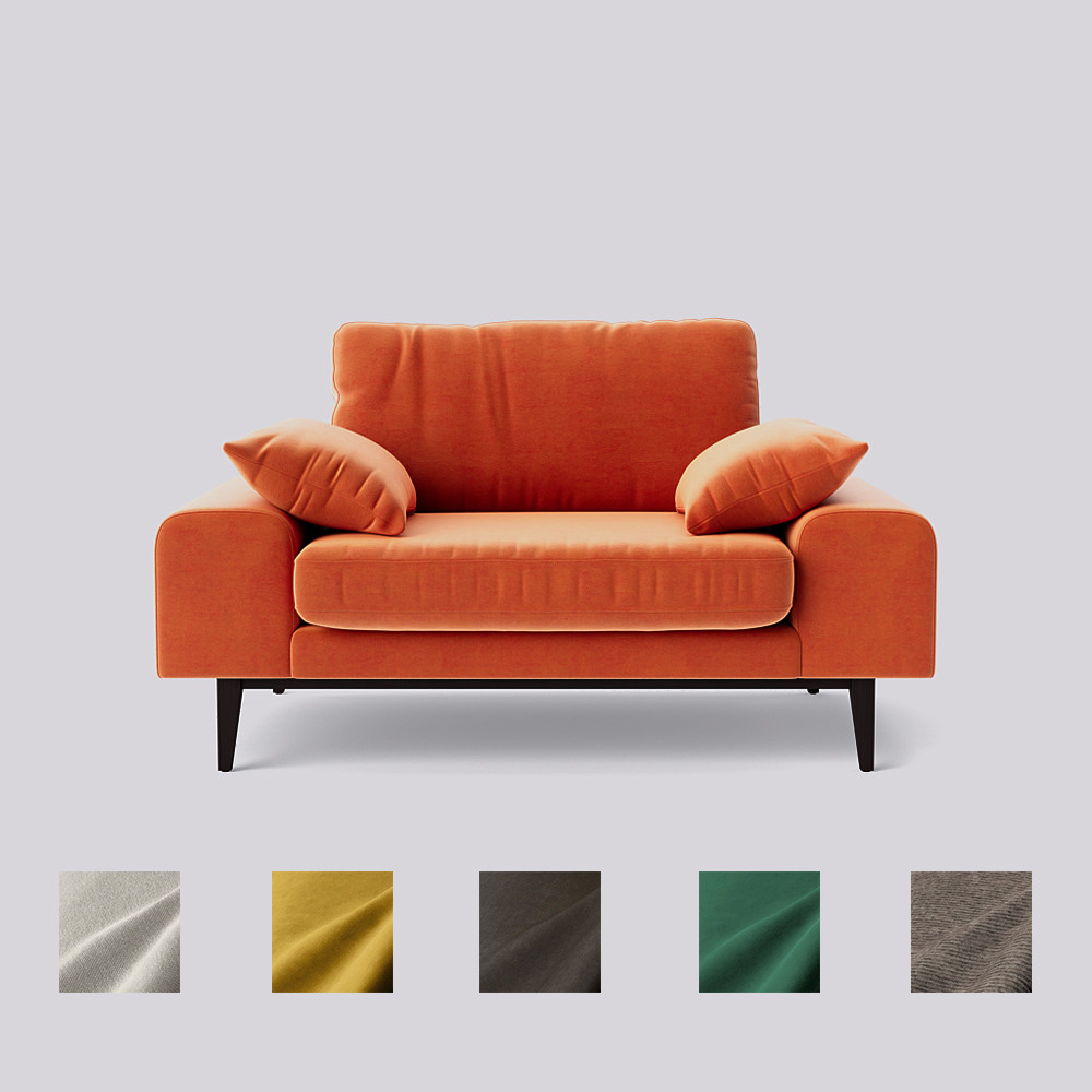 Swoon - Tulum - Love Seat - Orange - Easy Velvet