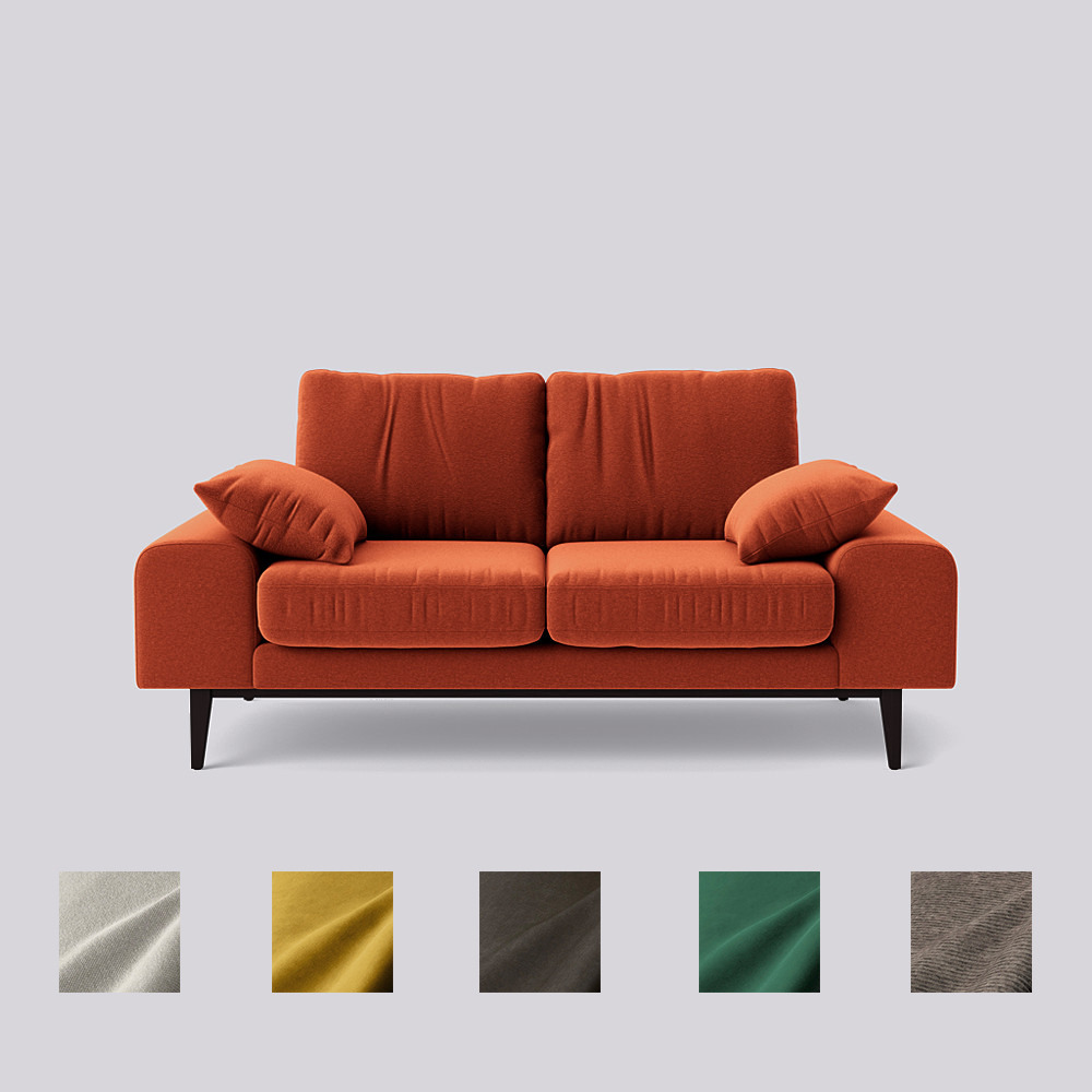 Swoon - Tulum - Two-Seater Sofa - Orange - Soft Wool