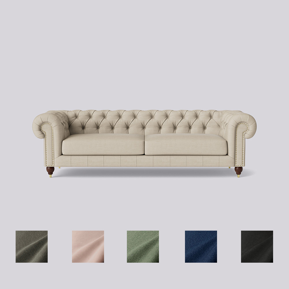 Swoon - Winston - Four-Seater Sofa - Beige - Linen
