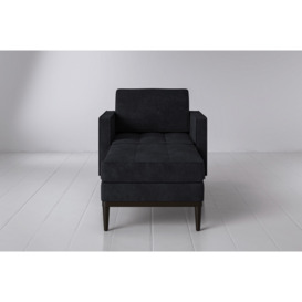 Faux Suede Chaise Longue Armchair - Ink - Model 02 - Quick Delivery