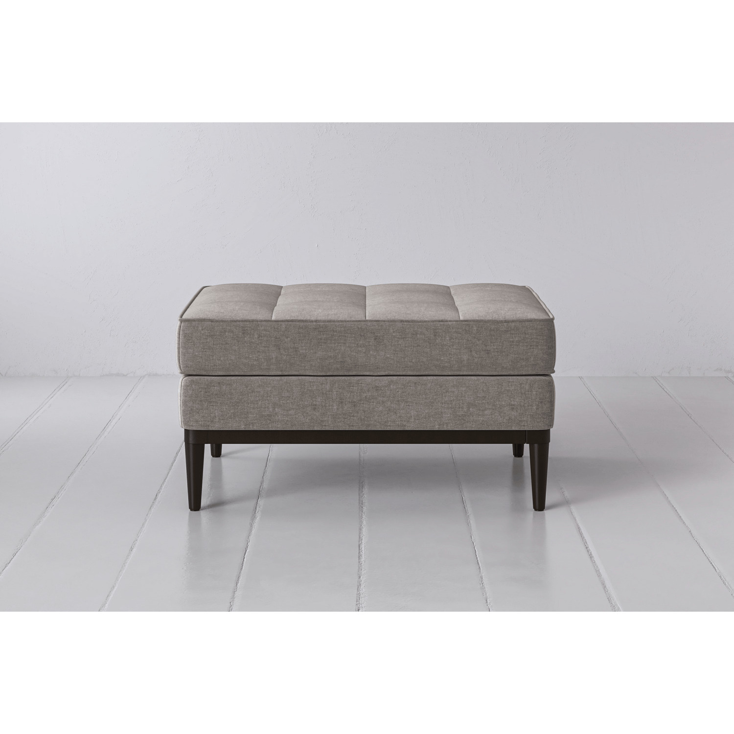Chenille Ottoman from Swyft - Cloud - Model 02 - Quick Delivery