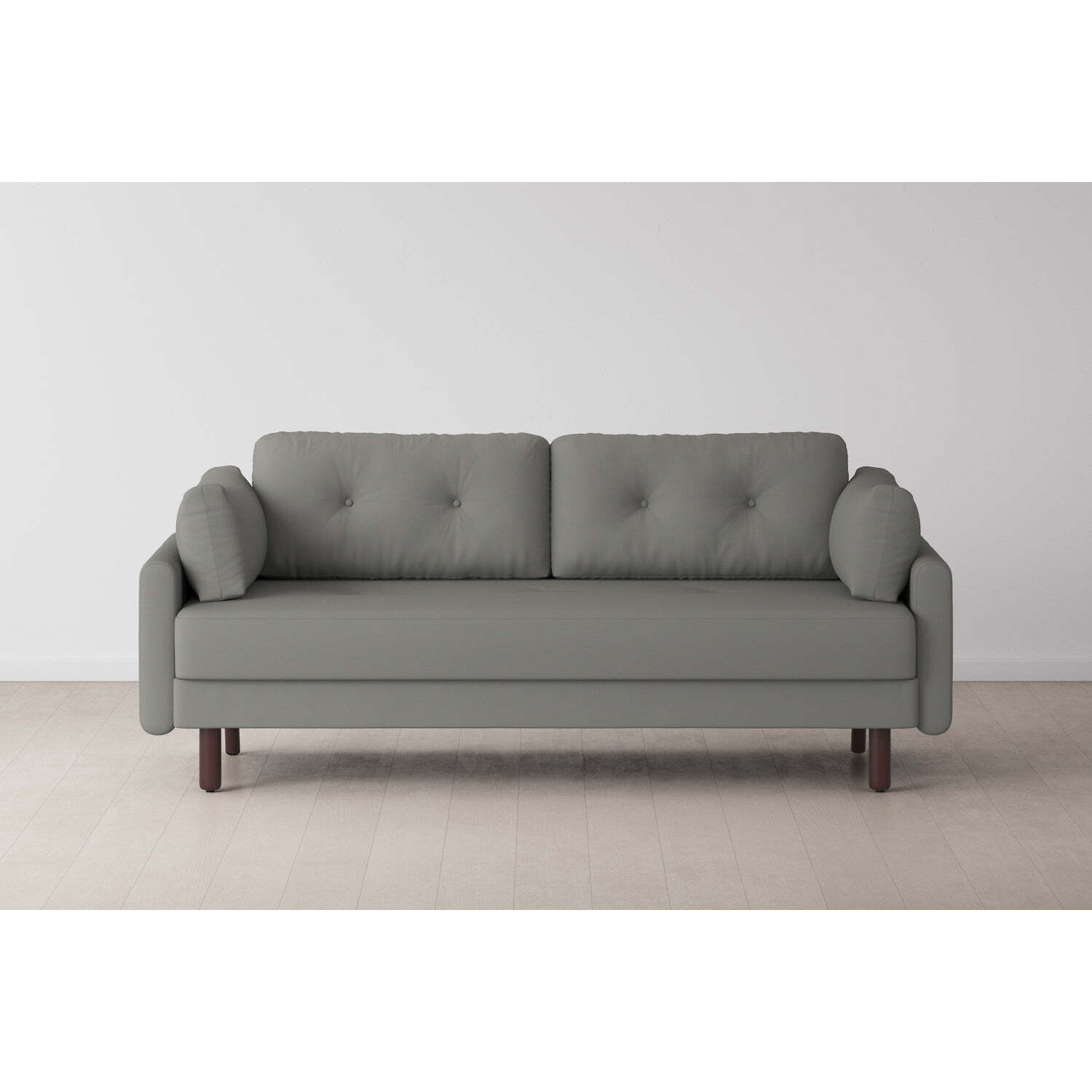 Cotton 3 Seater Sofa Bed from Swyft - Smoke - Model 04 - Quick Delivery