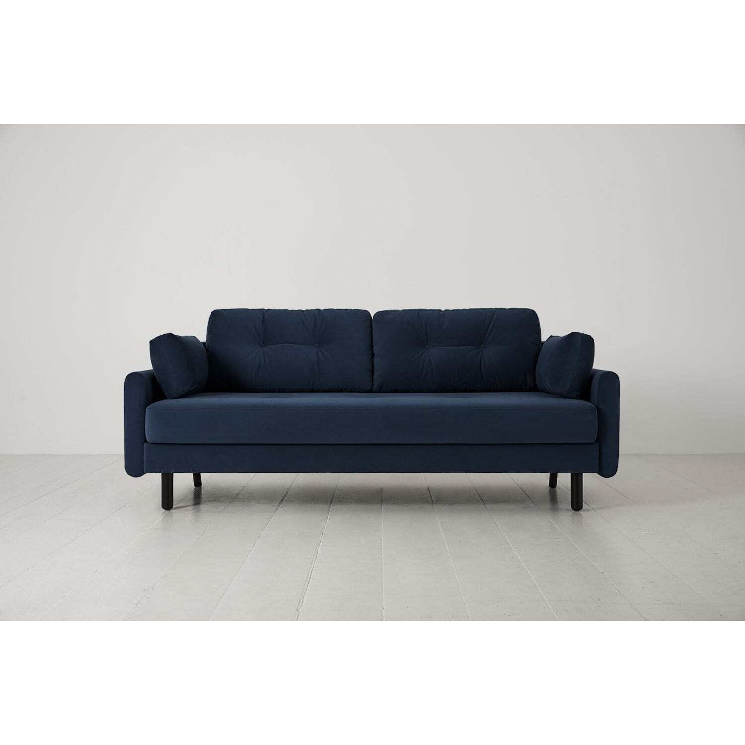 Velvet 3 Seater Sofa Bed from Swyft - Teal - Model 04 - Next Day Delivery