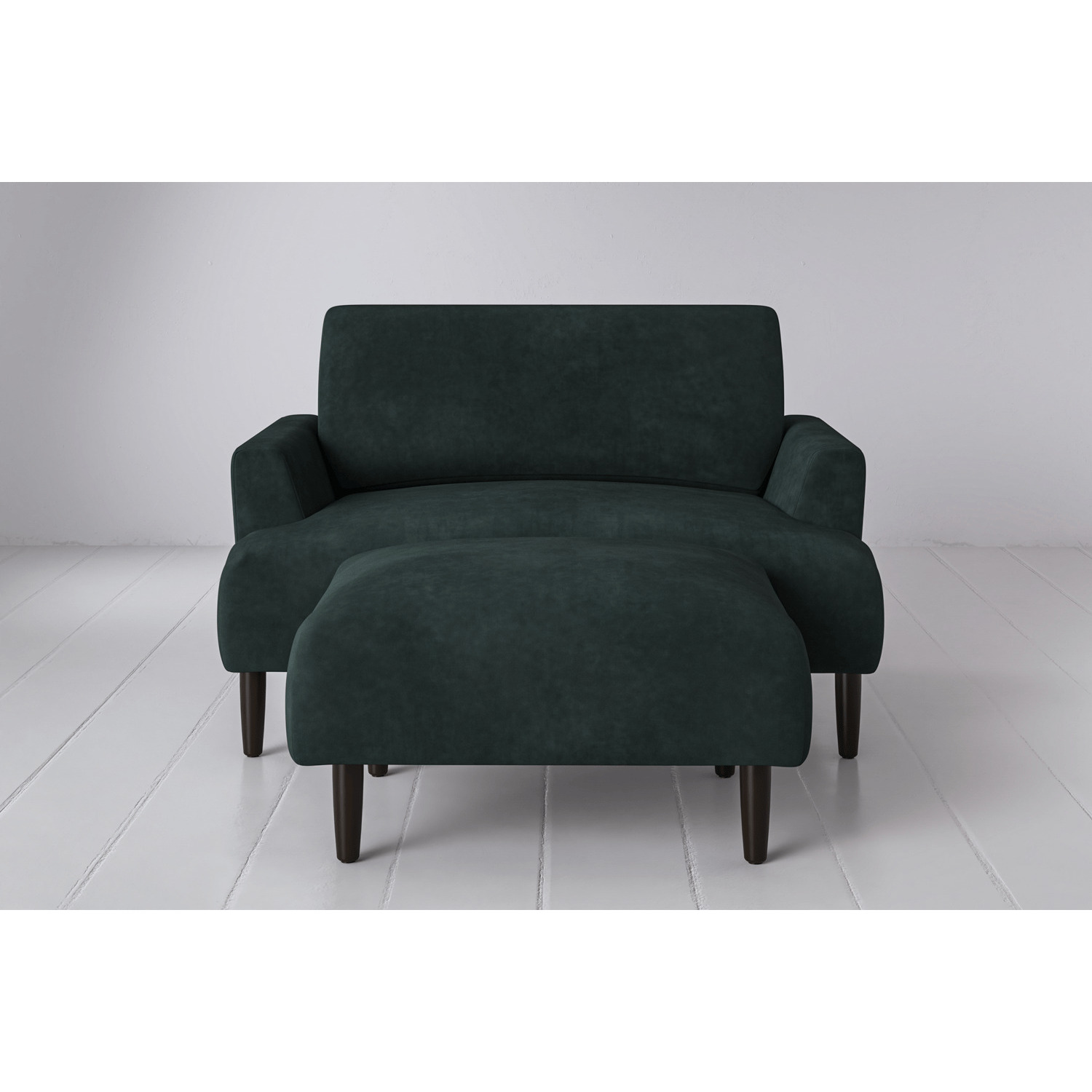 Faux Suede Chaise Longue Armchair - Sapphire - Model 05 - Quick Delivery