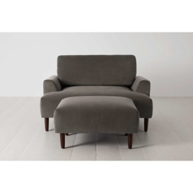 Velvet Chaise Longue Armchair from Swyft - Elephant - Model 05 - Quick Delivery