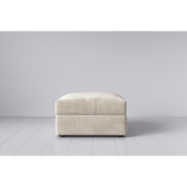 Chenille Ottoman from Swyft - Chalk - Model 06 - Quick Delivery