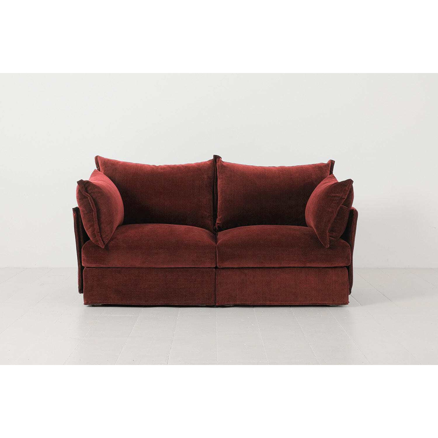 Royal Velvet 2 Seater Modular Sofa - Burgundy - Model 06 - Quick Delivery