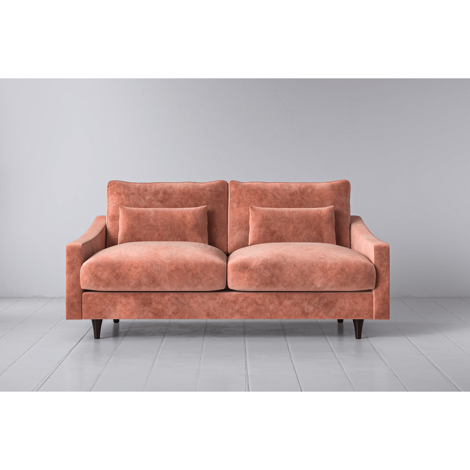 Mottled Velvet 2 Seater Sofa from Swyft - Terracotta - Model 07 - Quick Delivery