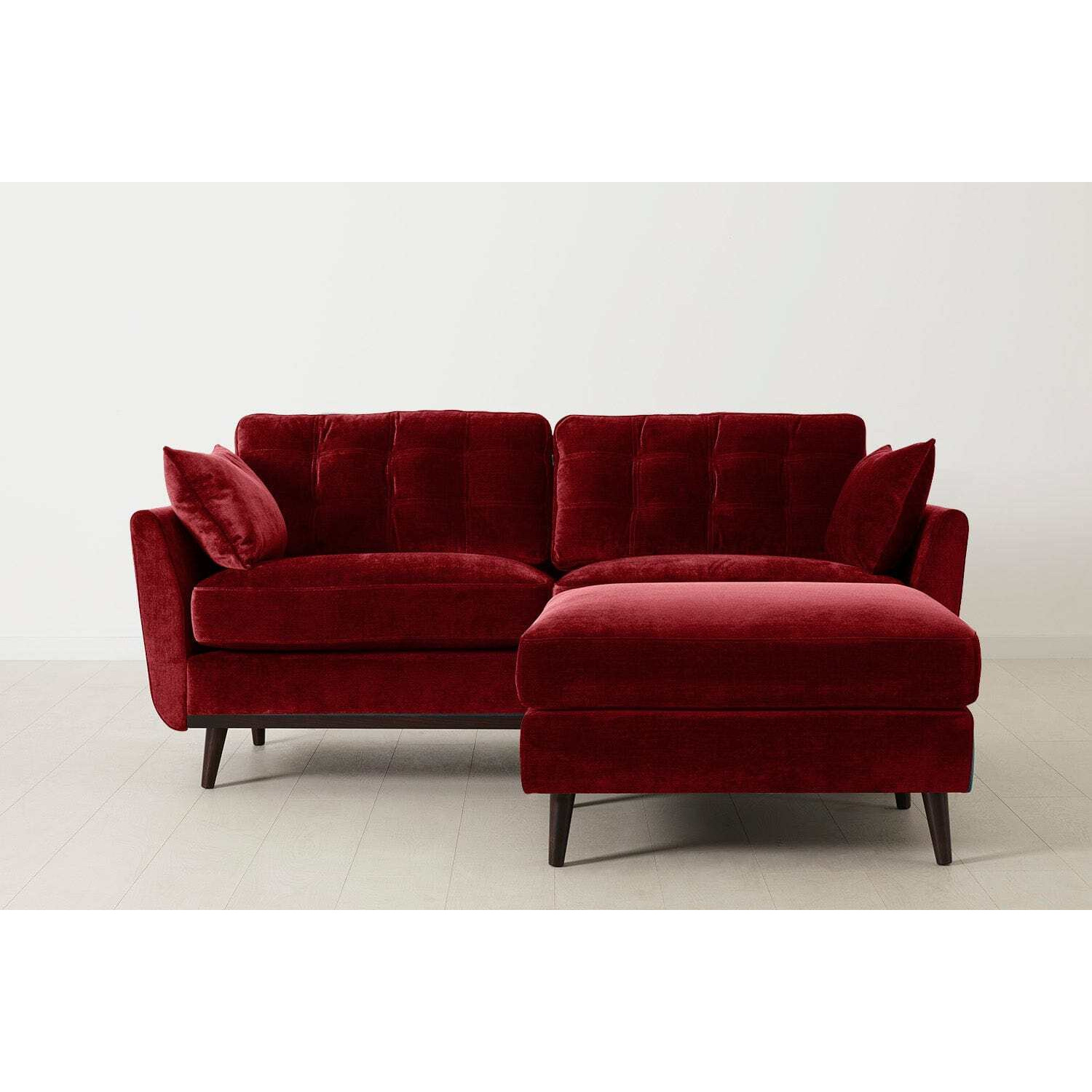 Model 10 2 Seater Right Corner Sofa From Swyft - Burgundy - Quick Delivery