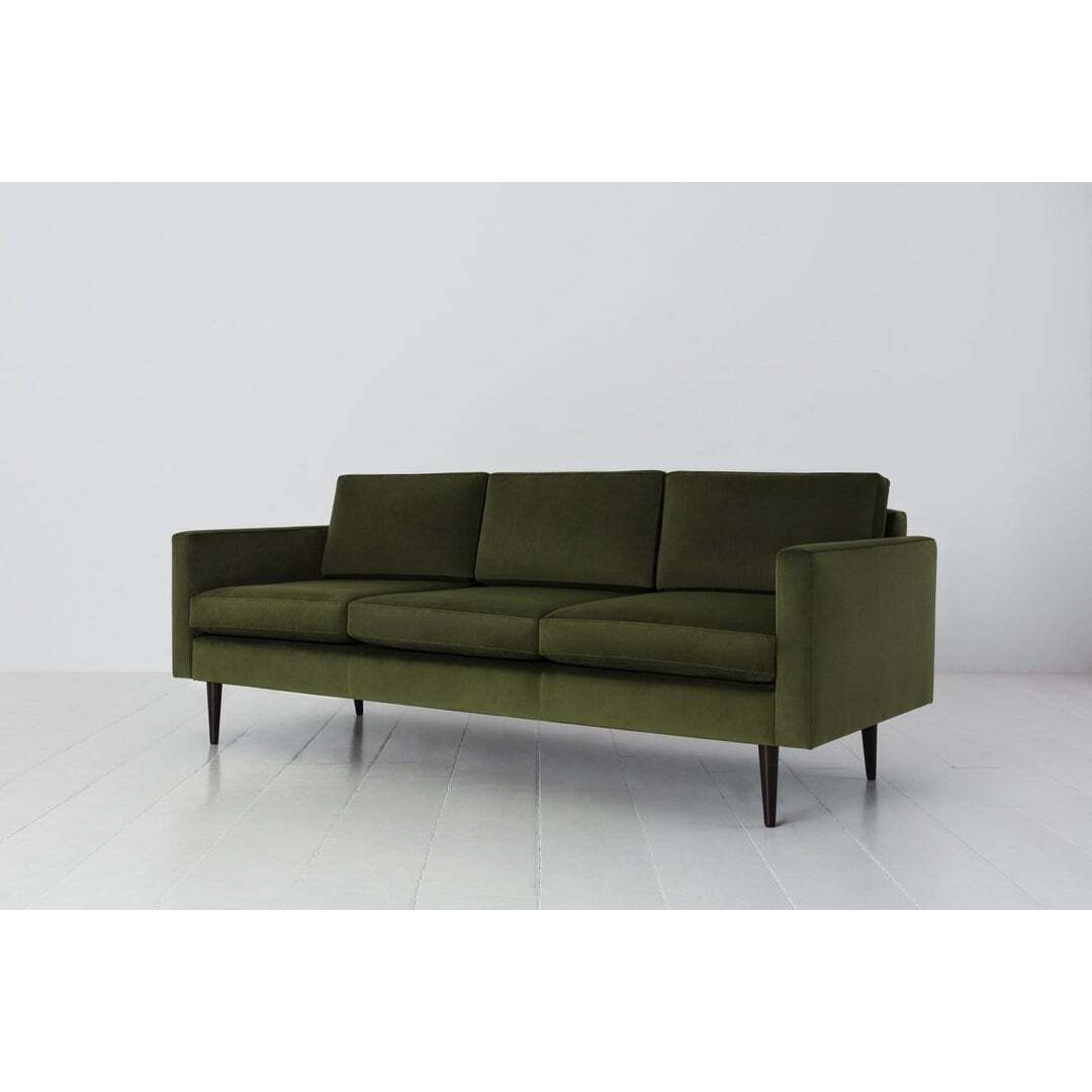 Velvet 3 Seater Sofa from Swyft - Vine - Model 01 - Next Day Delivery