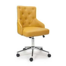 Shankar Rocco Leather Effect Yellow Office Chair