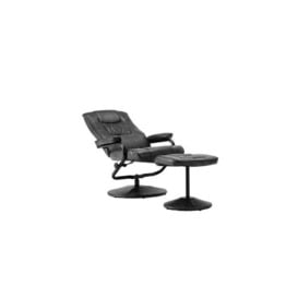 Birlea Memphis Swivel Chair & Footstool Black - thumbnail 3