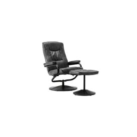 Birlea Memphis Swivel Chair & Footstool Black - thumbnail 1