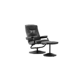 Birlea Memphis Swivel Chair & Footstool Black