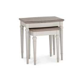 Bentley Montreux Grey Washed Oak And Soft Grey Rectangular Nest Of Lamp Tables