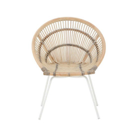 Teddy's Collection Lexi White Washed Rattan Armchair