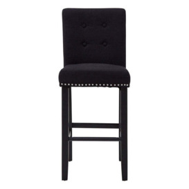 Teddy's Collection Ruby Linen Black Bar Chair
