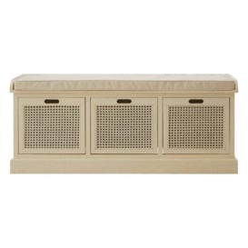 Teddy's Collection Harold 3 Drawer Antique White Finish Storage Bench