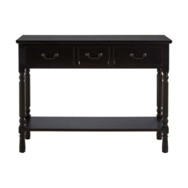 Teddy's Collection Harold 3 Drawers Black Finish Console Table
