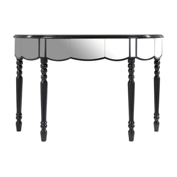 Teddy's Collection Tyler Mirrored Black Console Table