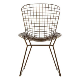 Teddy's Collection Della Wire Grid Frame Bronze Dining Chair