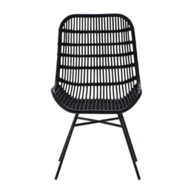 Teddy's Collection Lawson Rattan Black Dining Chair