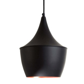 Teddy's Collection Peter Tent Shaped Gold Inner Black Pendant Light