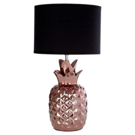 Teddy's Collection Pineapple Ceramic Copper Table Lamp