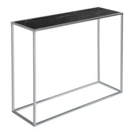 Teddy's Collection Swan Console Table Black and Chrome - thumbnail 2