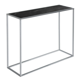 Teddy's Collection Swan Console Table Black and Chrome - thumbnail 1