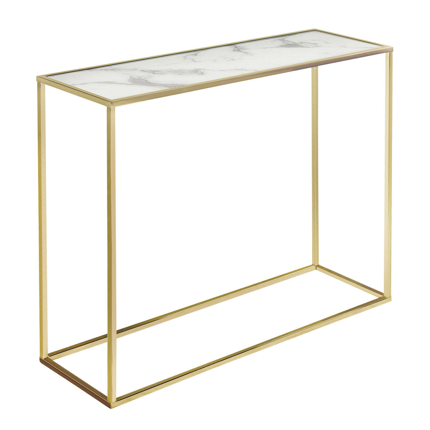Teddy's Collection Swan Console Table White and Gold - image 1