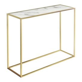 Teddy's Collection Swan Console Table White and Gold - thumbnail 2