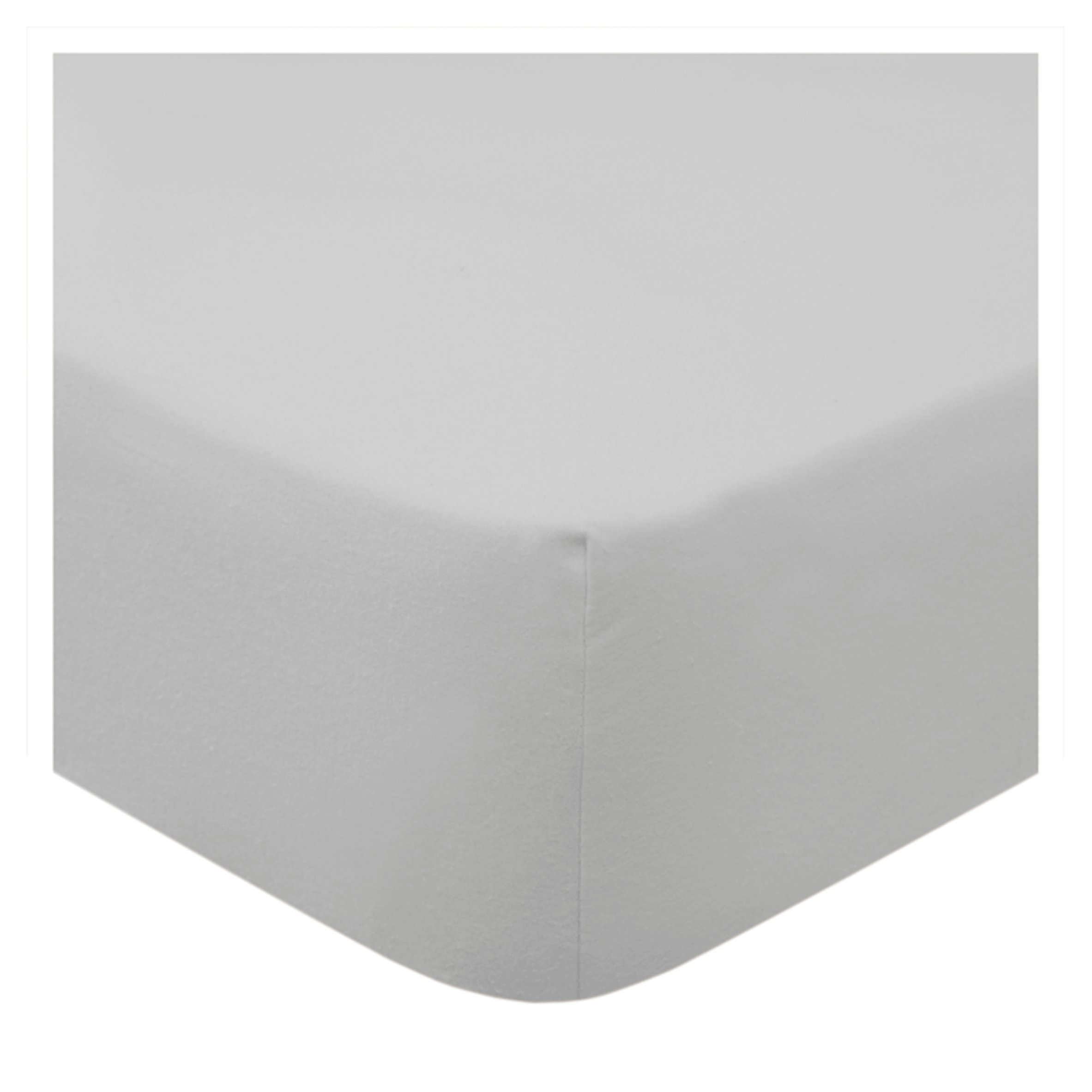 Tesco Brushed Fitted Sheet Silver Single