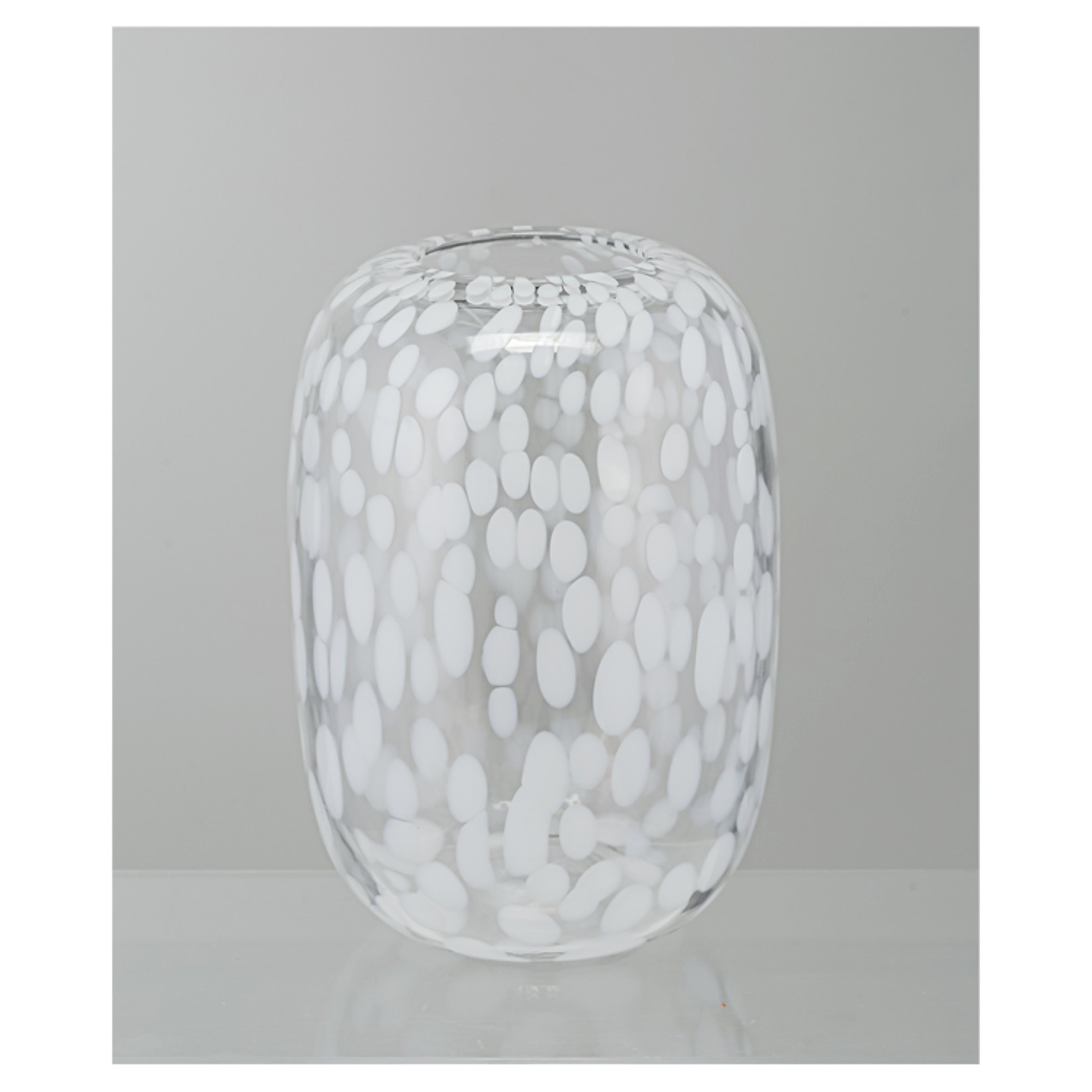 Fox & Ivy White Confetti Glass Vase