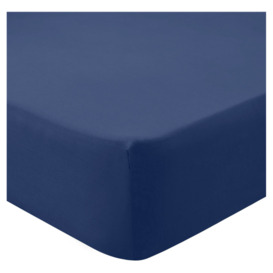 Tesco Fitted Sheet Navy Double