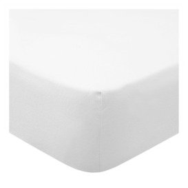 Tesco Brushed Fitted Sheet White Single