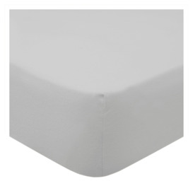 Tesco Brushed Fitted Sheet Silver King Size