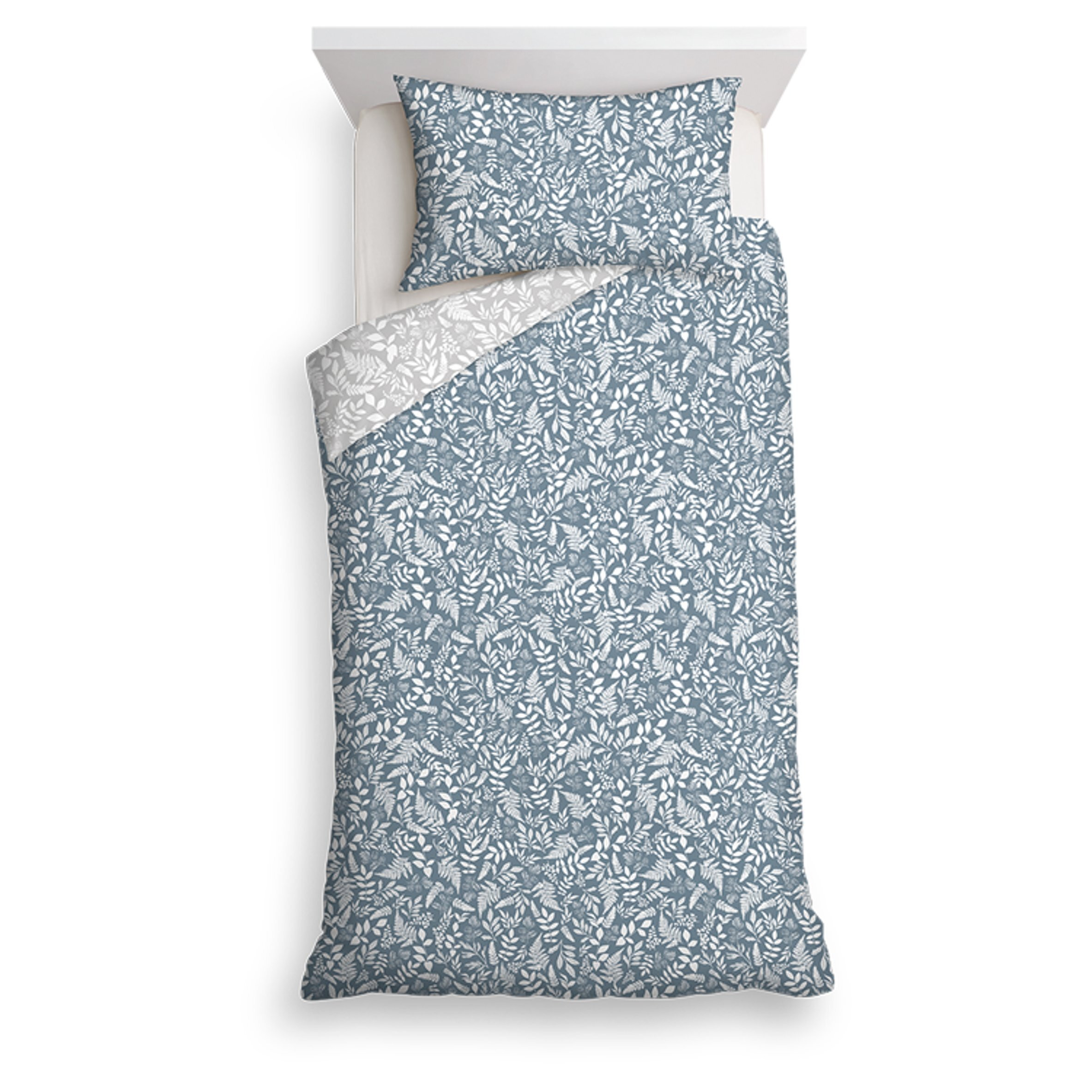 Tesco Humble Leaf Brushed Cotton Duvet Set Single