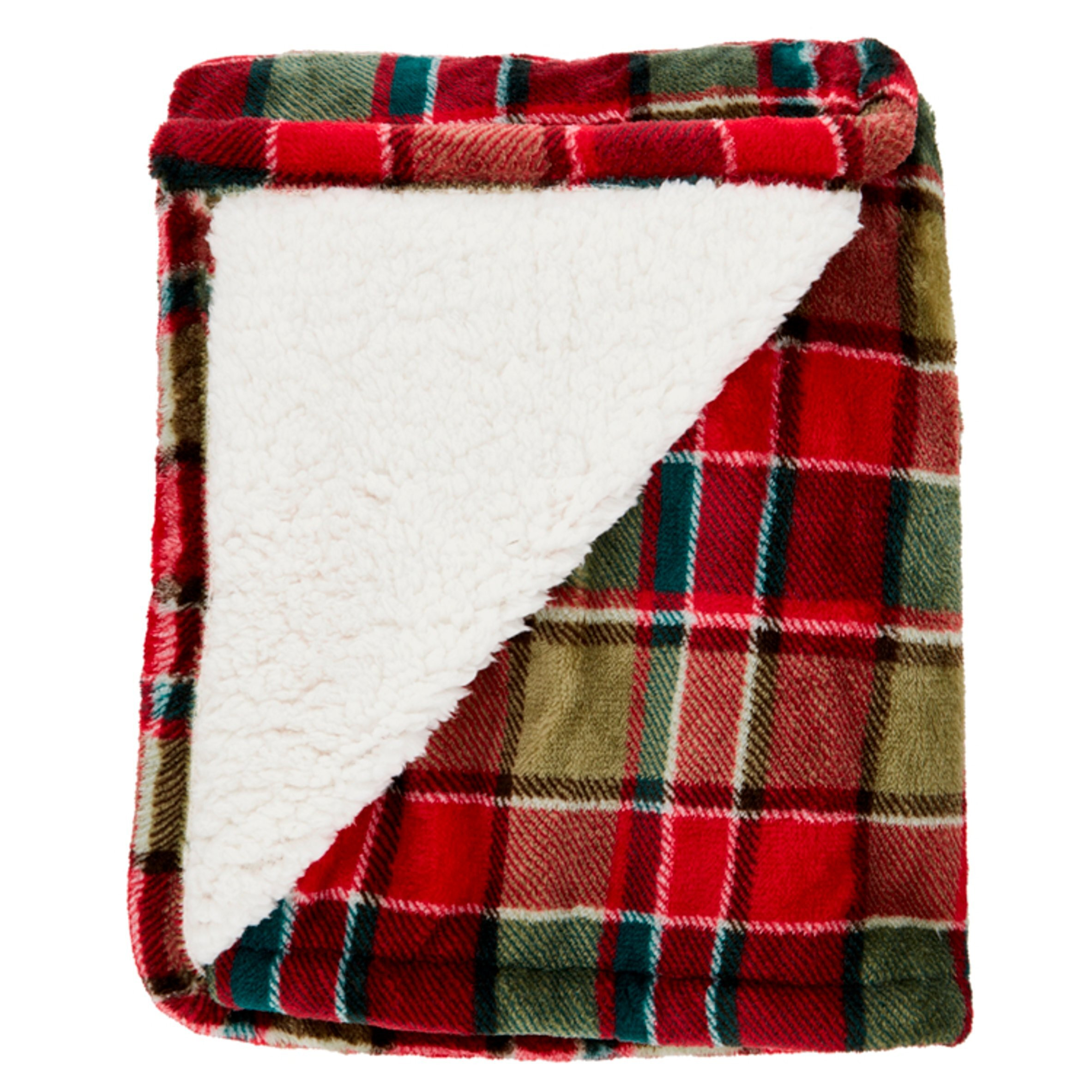 Tesco Tartan Sherpa Throw
