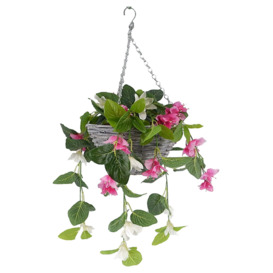 Bayswood Pink Floral Hanging Basket