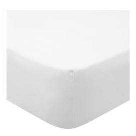 Tesco White Supersoft Fitted Sheet Double
