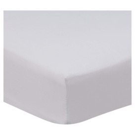 Tesco Silver Supersoft Fitted Sheet Double