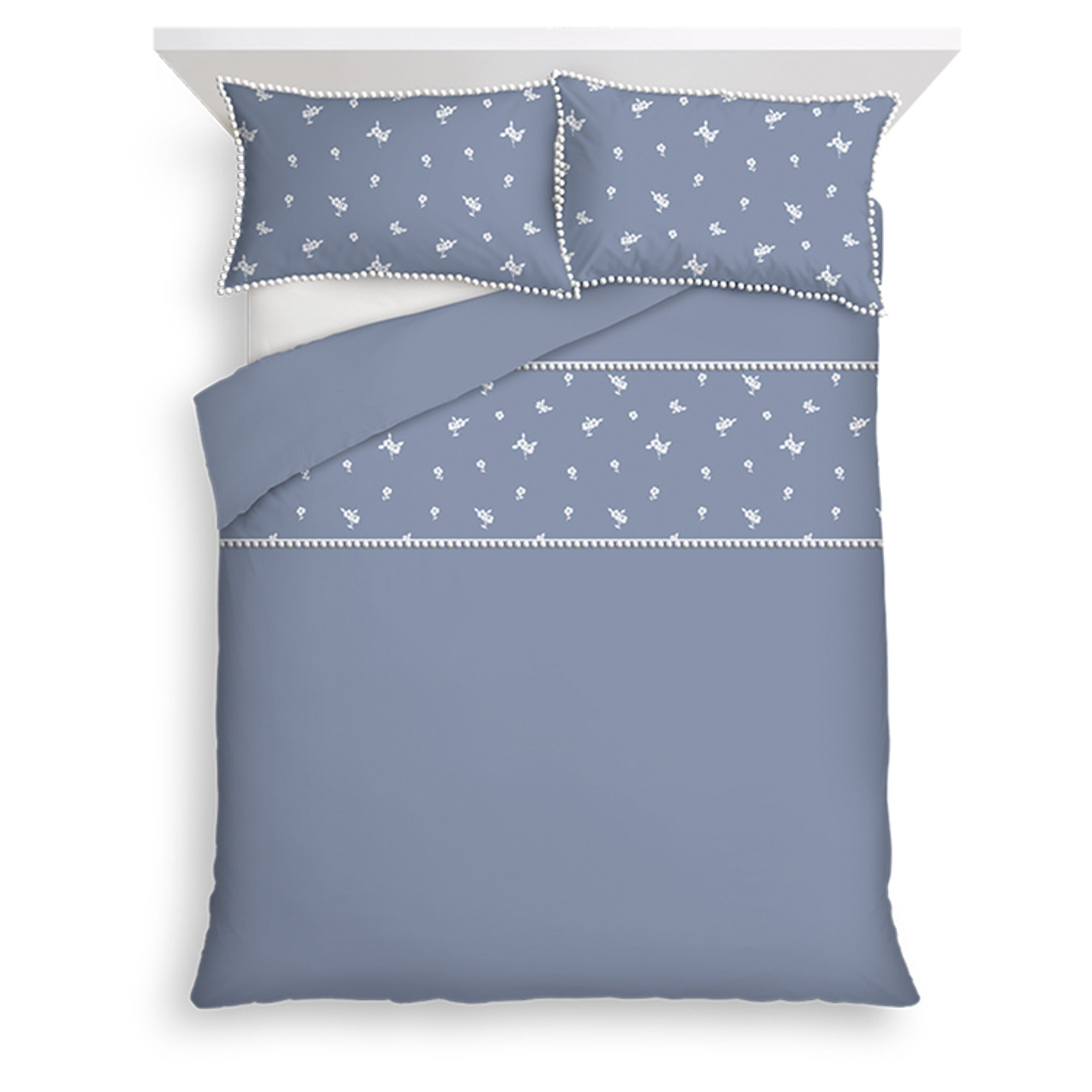 Floral Duvet Cover Cot Bed Sheets Tesco Tesco Blue Embroidered