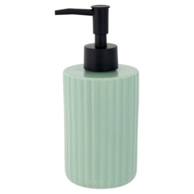 F&I Green Ribbed Ceramic Soap Dispenser