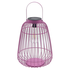 Tesco Pink Solar Metal Cage Lantern