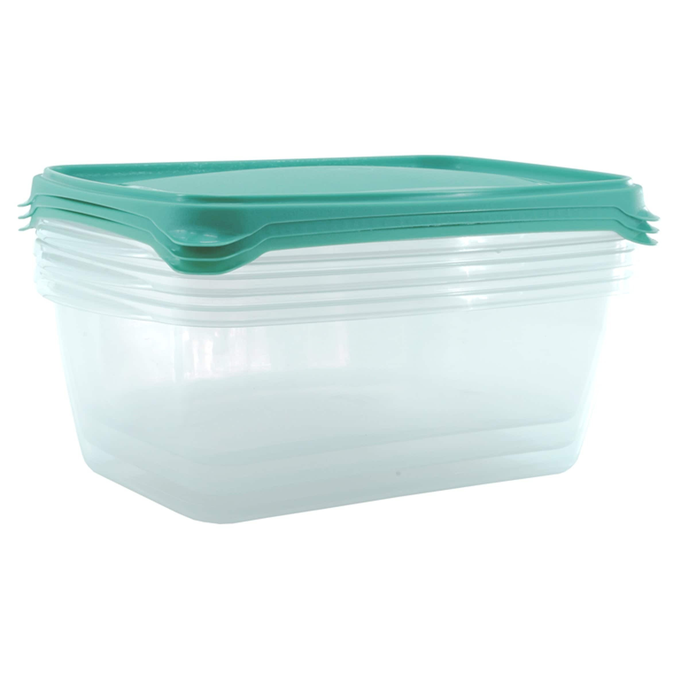 Tesco Pine Green Food Storage Boxes 2L 3PK