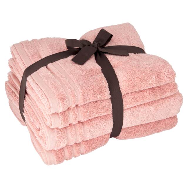 F&F Home Egyptian Cotton Hygro Towel Bale Pink 4 Piece